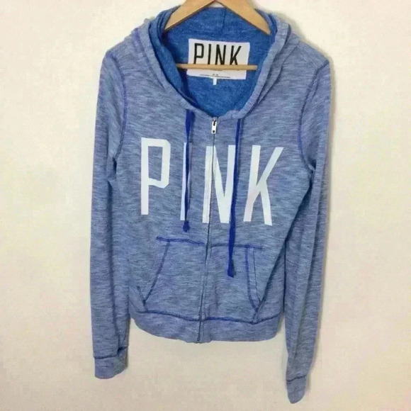 Victoria Secret VS Pink M Cotton Blend Zip Hoodie - Picture 2 of 6